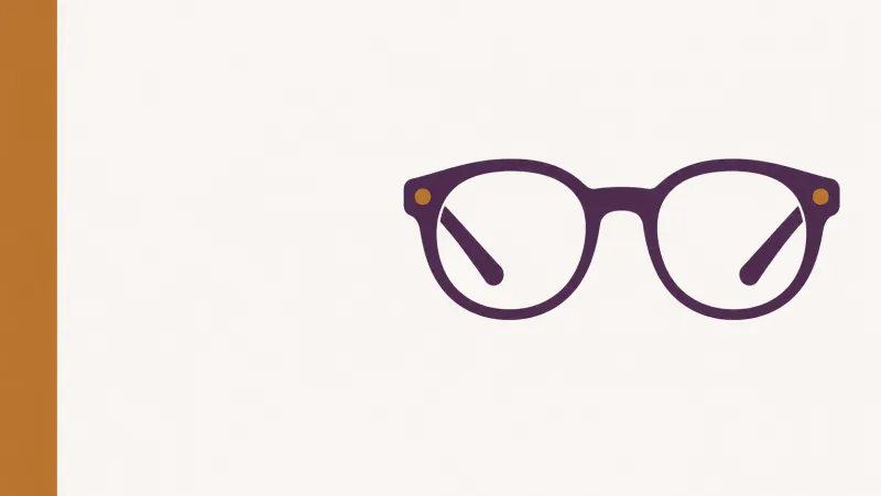 Ilustração de um par de óculos sobre documentos, referência à leitura dos relatórios.